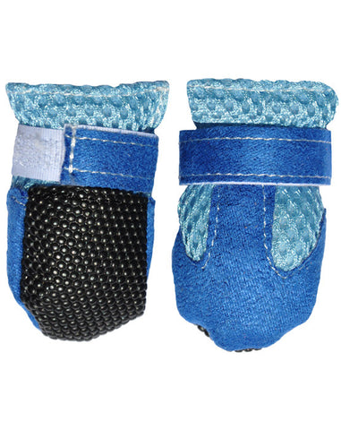 Blue vented dog shoes - Pack of 4