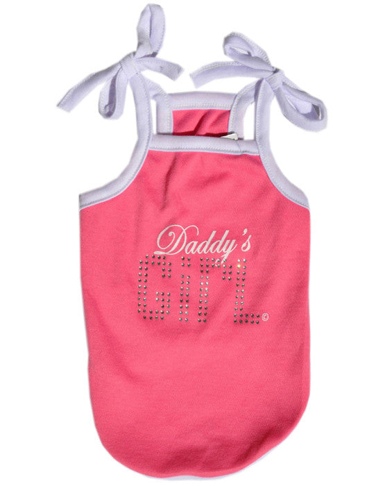 Pink spaghetti strap dog tshirt with Daddy's Girl